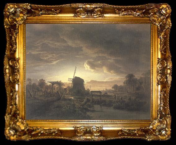 framed  Jacobus Theodorus Abels Landscape in Moonlight (mk22), ta009-2